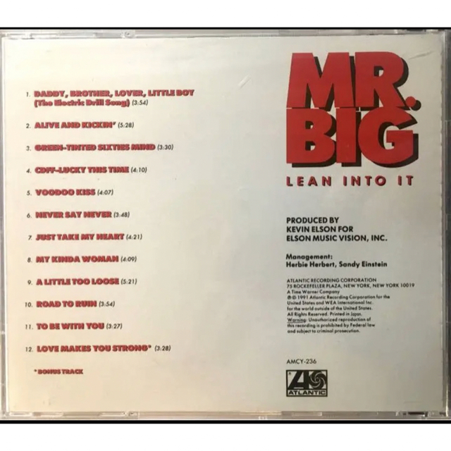 MR.BIG / リーン・イントゥ・イット エンタメ/ホビーのCD(ポップス/ロック(洋楽))の商品写真