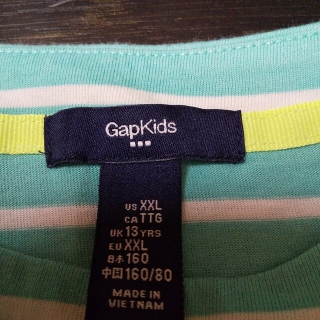 GAP(ギャップ)のGAPボーダーTシャツsize160 キッズ/ベビー/マタニティのキッズ服女の子用(90cm~)(Tシャツ/カットソー)の商品写真