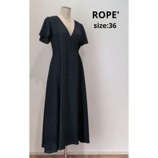 ロペ(ROPE’)のロペ ROPE カシュクール ドット ワンピース ブラック レディース 36 黒(ロングワンピース/マキシワンピース)