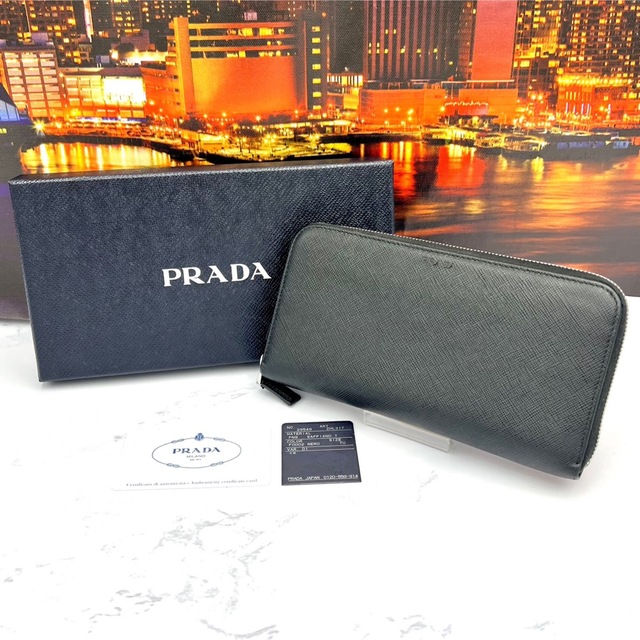 PRADA 長財布 型押しロゴ サフィアーノレザー BALTICO 未使用 - 長財布