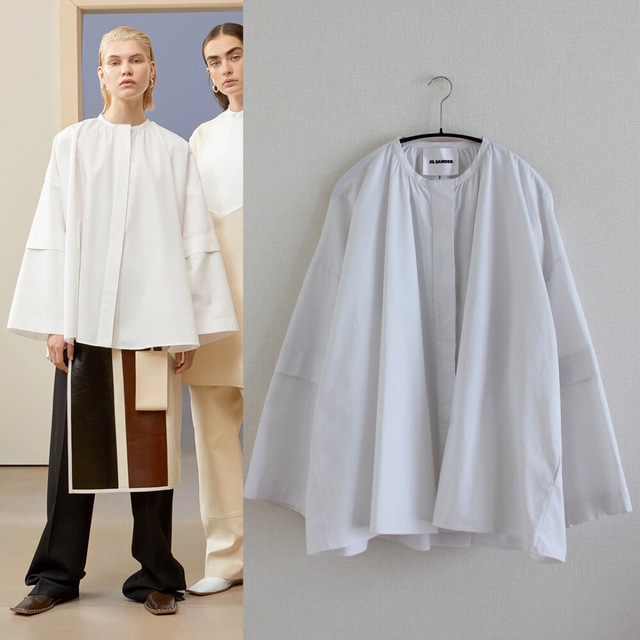 JIL SANDER／ジルサンダー／19FW／オーバーサイズフレアブラウス