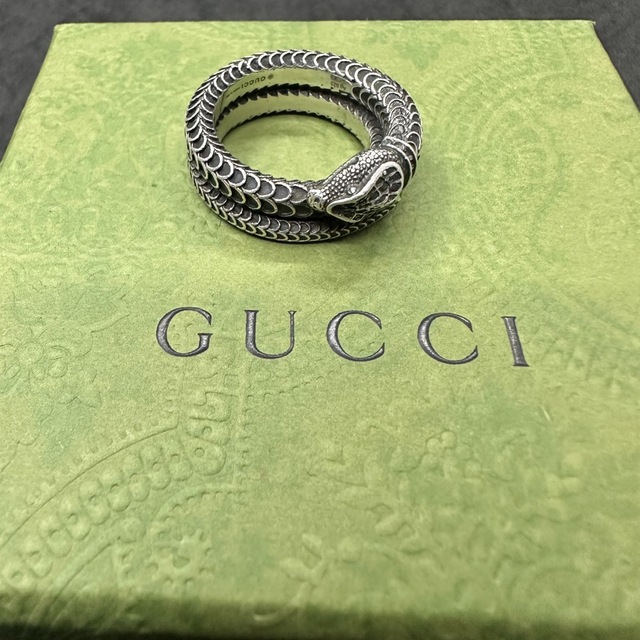 美品☆ GUCCI ガーデン シルバー スネーク リング 16号 AG925-