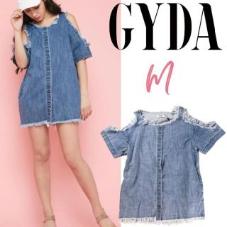 ジェイダ(GYDA)の【新品】GYDA ジェイダ ショルダーカットデニムワンピース F(ミニワンピース)