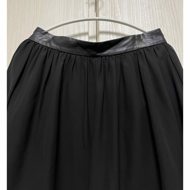 ROSE BUD(ローズバッド)のROSE BUD スカート フレア シフォン チュール ミニ ひざ丈 ブラック レディースのスカート(ひざ丈スカート)の商品写真