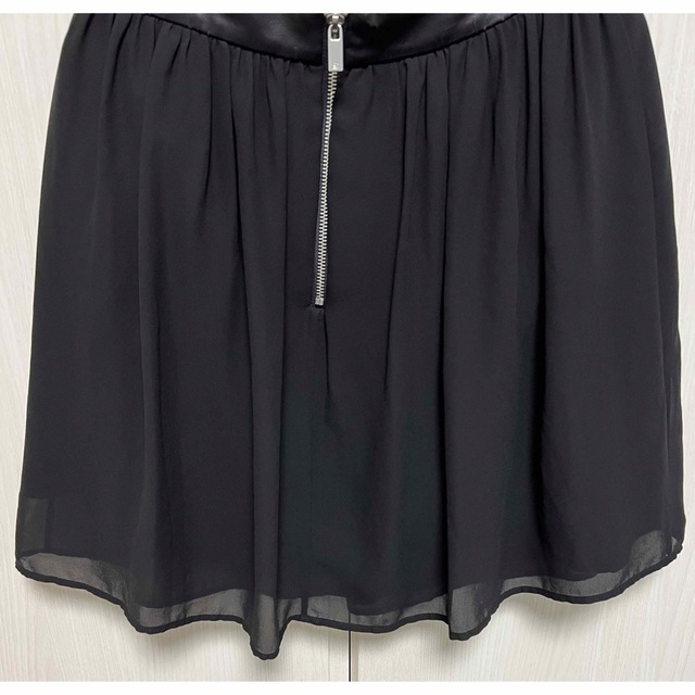 ROSE BUD(ローズバッド)のROSE BUD スカート フレア シフォン チュール ミニ ひざ丈 ブラック レディースのスカート(ひざ丈スカート)の商品写真