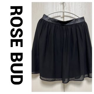 ローズバッド(ROSE BUD)のROSE BUD スカート フレア シフォン チュール ミニ ひざ丈 ブラック(ひざ丈スカート)