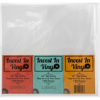 Invest In Vinyl 100 クリア 3ミルビニールレコードスリーブ(その他)