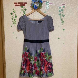 ジルスチュアート(JILLSTUART)のジルスチュアート☆花柄 ミニワンピース☆M(ミニワンピース)