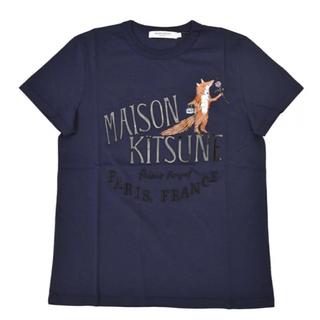 メゾンキツネ(MAISON KITSUNE')のメゾンキツネ MAISON KITSUNE Tシャツ ネイビー M(Tシャツ(半袖/袖なし))