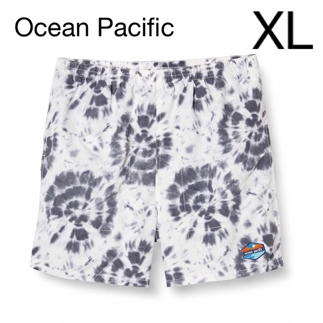 OCEAN PACIFIC(オーシャンパシフィック)のOP タイダイ柄ブラック　XL メンズ　サーフパンツ　ショートパンツ メンズの水着/浴衣(水着)の商品写真