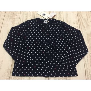 プチバトー(PETIT BATEAU)のプチバトー ドットプリントカーディガン5ans 新品(カーディガン)