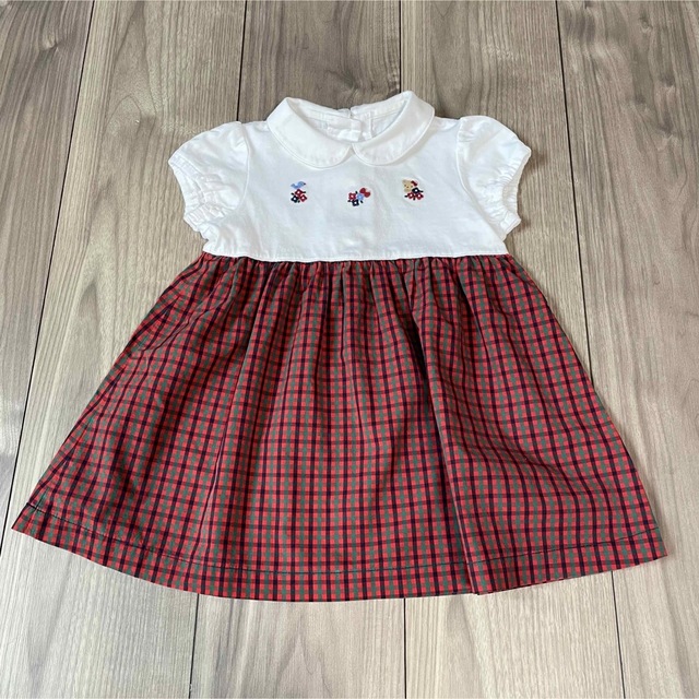 ベビー服(~85cm)familiarファミリア 襟付きチェックワンピース 80