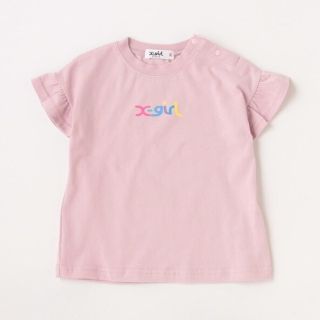 エックスガールステージス(X-girl Stages)のX-girl Stages 袖フリル落書ロゴ半袖Tシャツ 120 新品(Tシャツ/カットソー)