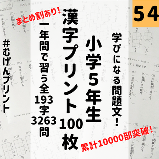 54.小学5年国語、公文、モンテッソーリ、教科書読解、うんこドリル、漢検、朝学習(語学/参考書)