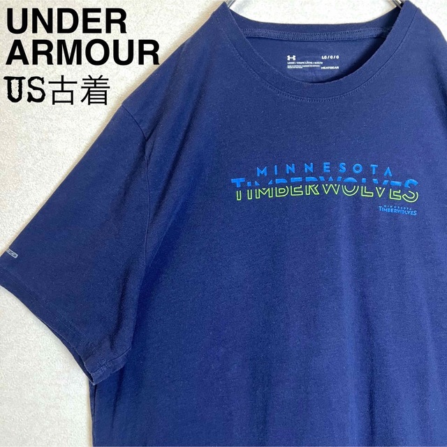 UNDER ARMOUR(アンダーアーマー)のヴィンテージ　アンダーアーマー　ロゴ　プリントTシャツ NBA　古着　紺色　LG メンズのトップス(Tシャツ/カットソー(半袖/袖なし))の商品写真