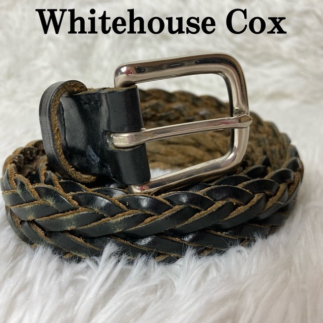 WHITEHOUSE COX(ホワイトハウスコックス)の【入手困難】ホワイトハウスコックス ベルト メッシュ 編み込み 黒 32/80 メンズのファッション小物(ベルト)の商品写真