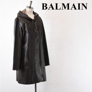 バルマン、BALMAN、ラムレザーコート、匿名配送、羊革、ピンクベージュ、希少