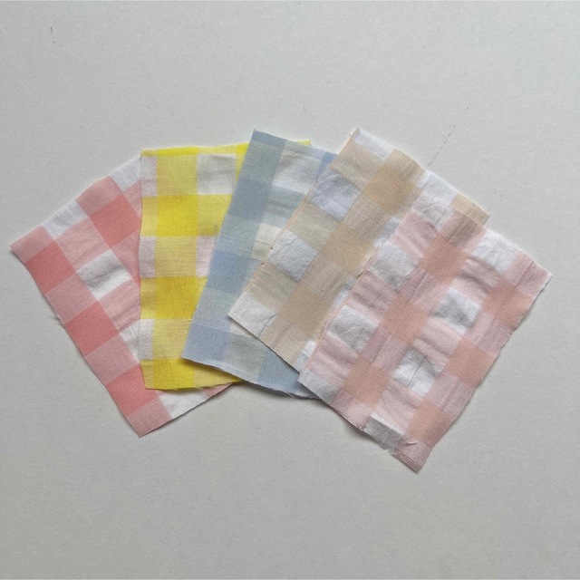綿ポリ（ギンガムチェック大・ニュアンスカラー５色から選択）韓国生地  ハンドメイドの素材/材料(生地/糸)の商品写真