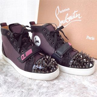 クリスチャンルブタン(Christian Louboutin)のクリスチャンルブタン　スタッズ　ルイス　ハイカット　スニーカー　極美品(スニーカー)