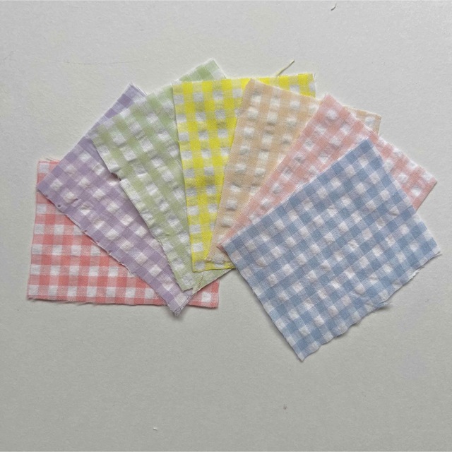 綿ポリ（ギンガムチェック小・ニュアンスカラー7色から選択）韓国生地 ハンドメイドの素材/材料(生地/糸)の商品写真