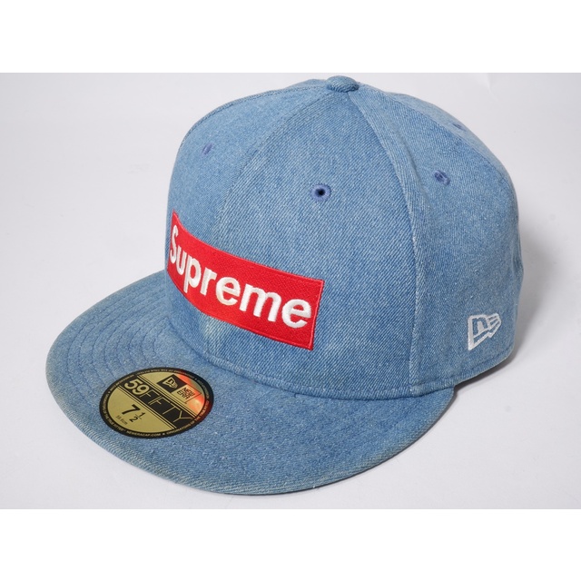 メンズSUPREMEシュプリーム 2012SS New Era Box Logo Capニューエラボックスロゴデニムキャップ【７1/2(59.6cm)】【MHWA70103】