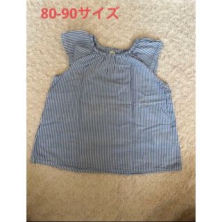 エイチアンドエム(H&M)の★美品★水色＆白のストライプ 夏服(Tシャツ/カットソー)