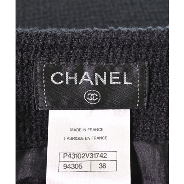 CHANEL(シャネル)のCHANEL シャネル ひざ丈スカート 38(S位) 黒 【古着】【中古】 レディースのスカート(ひざ丈スカート)の商品写真