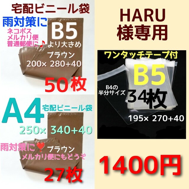 HARU様専用 宅配ビニール袋b5 梱包袋 メルカリストア ネコポスの通販