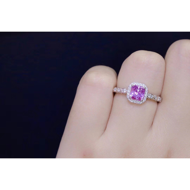 天然 パパラチアサファイア ダイヤ リング1.00ct k18 f