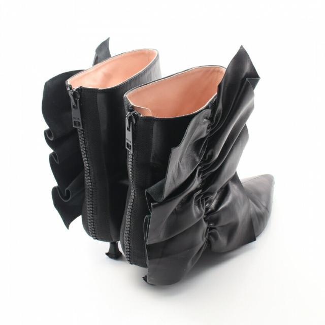 MSGM(エムエスジイエム)の ブーツ レザー ブラック フリル レディースの靴/シューズ(ブーツ)の商品写真