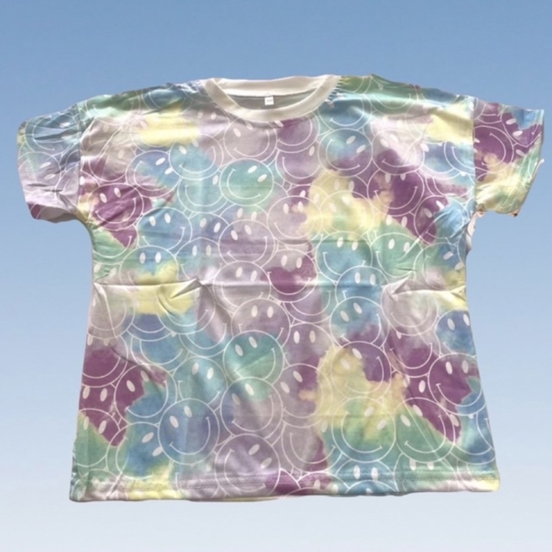 【夏物SALE】Tシャツ キッズ 150cm レインボー トップス パープル キッズ/ベビー/マタニティのキッズ服女の子用(90cm~)(Tシャツ/カットソー)の商品写真