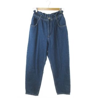 ザラ(ZARA)のザラ パンツ デニム ワイド テーパード ハイウエスト グランジ L 紺(デニム/ジーンズ)