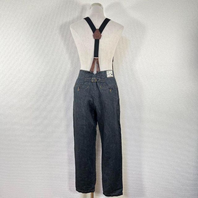 美品】リゼッタ/lisette リネン デニムパンツ サスペンダー付