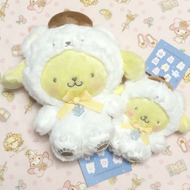 ポムポムプリン♡ふわふわ♡スノー♡ぬいぐるみ♡マスコット♡新品タグ付き