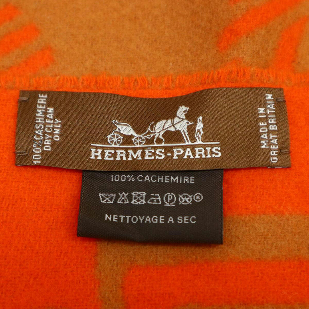 エルメス ドレ バックル カシミア マフラー H259092S 02 ユニセックス オレンジ ブラウン HERMES  【アパレル・小物】 4