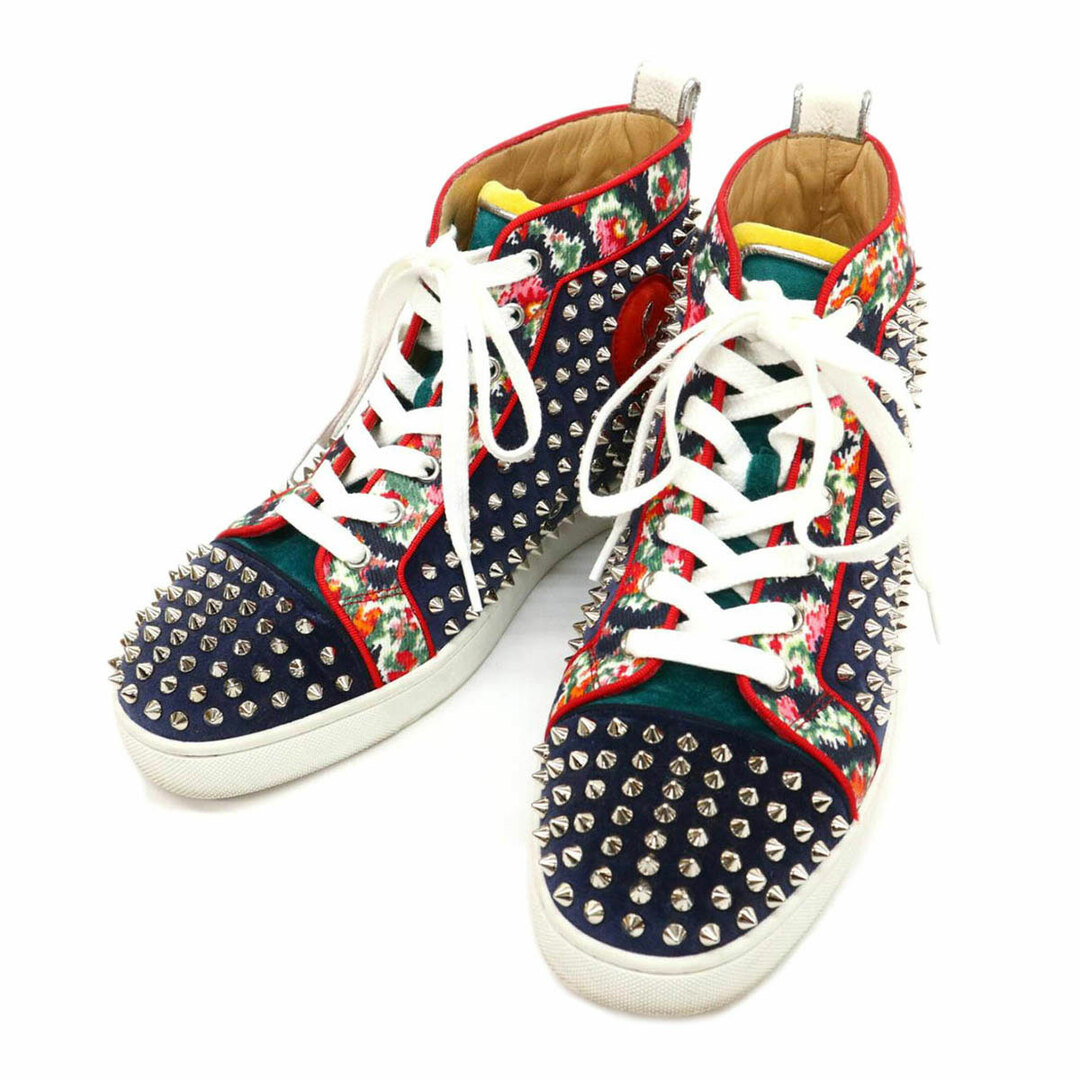 クリスチャンルブタン ルイス スパイク 花柄 スウェード ハイカット スニーカー メンズ マルチカラー Christian Louboutin  【アパレル・小物】