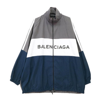 バレンシアガ(Balenciaga)のバレンシアガ ロゴ トラックジャケット 508901 メンズ グレー ホワイト ネイビー BALENCIAGA 【中古】 【アパレル・小物】(その他)