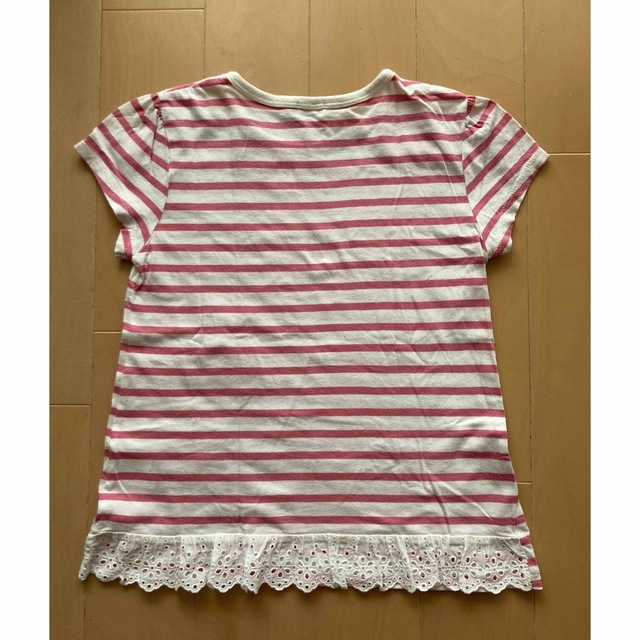 KP(ニットプランナー)のKP Tシャツ（ピンク白ボーダー） キッズ/ベビー/マタニティのキッズ服女の子用(90cm~)(Tシャツ/カットソー)の商品写真
