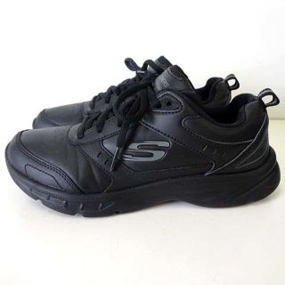 スケッチャーズ(SKECHERS)のスケッチャーズ SKECHERS スニーカー シューズ レザー 24.0cm 黒(スニーカー)