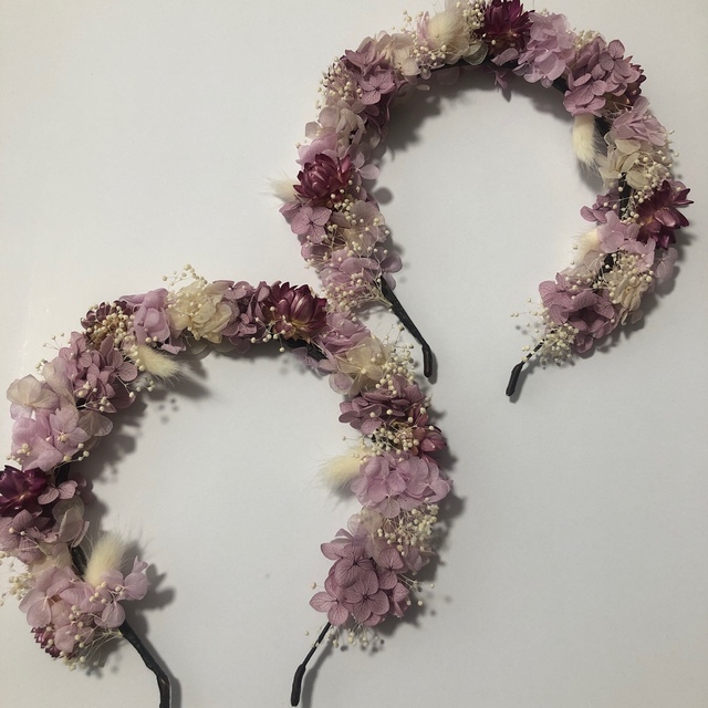 花冠　カチューシャ　プリザーブドフラワー　 ハンドメイドのアクセサリー(ヘアアクセサリー)の商品写真