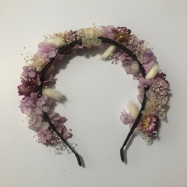 花冠　カチューシャ　プリザーブドフラワー　 ハンドメイドのアクセサリー(ヘアアクセサリー)の商品写真