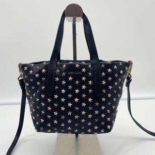 ジミーチュウ(JIMMY CHOO)の✨美品✨ ジミーチュウ 2way ハンドバッグ ミニサラ スタッズ レザー 黒(ハンドバッグ)