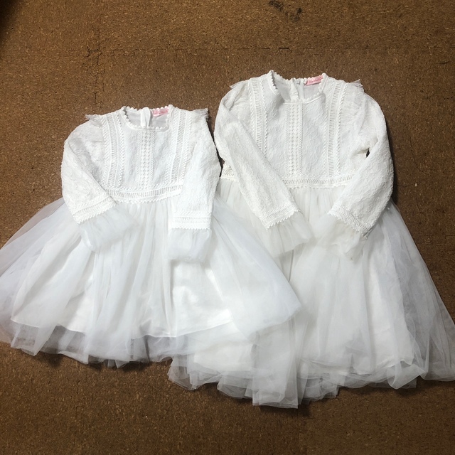 キッズドレス　レース　白 キッズ/ベビー/マタニティのキッズ服女の子用(90cm~)(ドレス/フォーマル)の商品写真