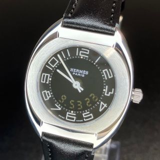 Hermes - 【美品 正規品】エルメス メンズ 腕時計 エスパス デジアナ