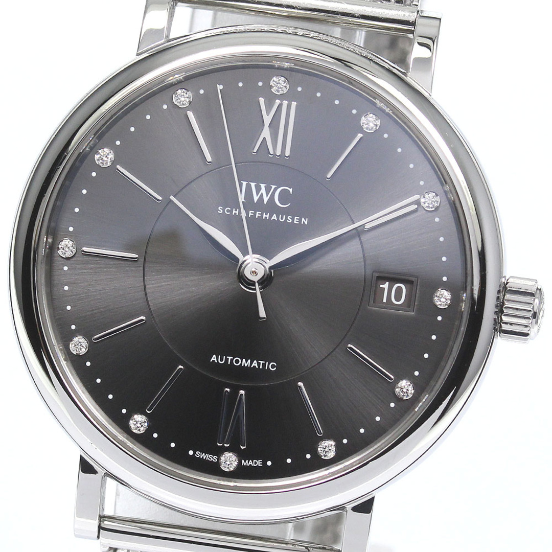 商品の状態ガラスIWC IWC SCHAFFHAUSEN IW458110 ポートフィノ オートマティック 37 12Pダイヤ 自動巻き ボーイズ 良品 _749574【ev10】