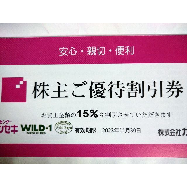 カンセキ 株主優待 10枚 2023年11月30日まで