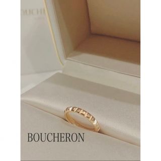 ブシュロン(BOUCHERON)の最終出品【美品】幅3mポワントドディアマン✳︎ミディアム 18KPG(リング(指輪))