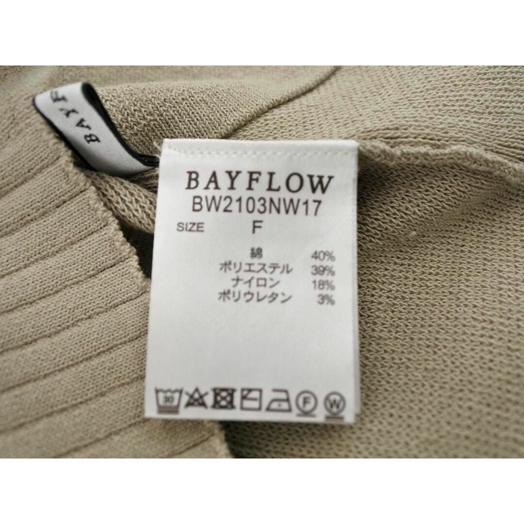 BAYFLOW(ベイフロー)のBAYFLOW ベイフロー Vネック リブ ノースリーブ ニット セーター sizeF/ベージュ ■◆ レディース レディースのトップス(ニット/セーター)の商品写真