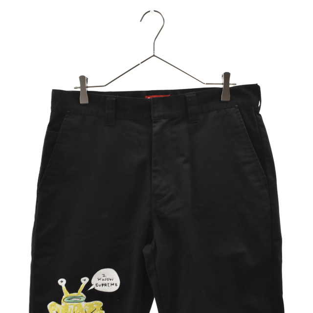 SUPREME シュプリーム 20SS ×Daniel Johnston Embroidered Work Pant ダニエルジョンストンエンブロイデッドワークパンツ 刺繍 ブラック