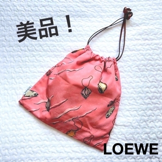 LOEWE draw string pouch pink